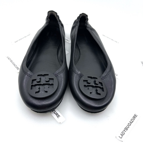Tory Burch Double T-Logo Flats - like new Size 7.5 w/dust bag - Picture 1 of 12